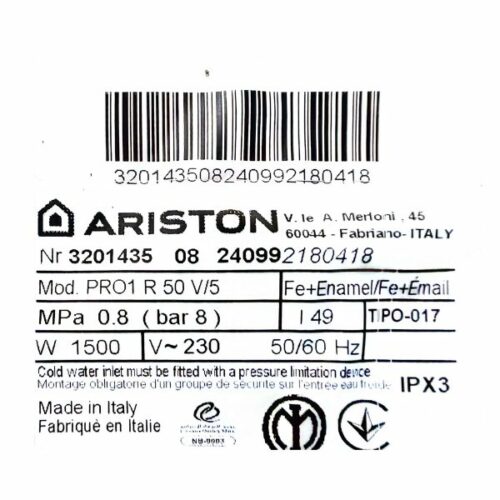 chauffe-eau électrique Ariston - 50L