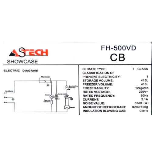 Congélateur vitrine horizontal Astech FH-500V - 415 L