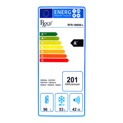 Réfrigérateur combiné Roch RFR-190DB-L - 149 L