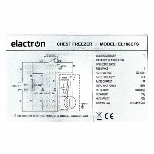 Congélateur horizontal Elactron EL108CFS - 400L