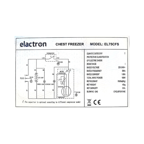 Congélateur horizontal Elactron EL75CFS - 550L