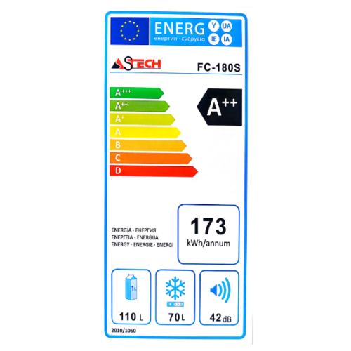 Réfrigérateur combiné Astech FC-180S - 180L - 3T