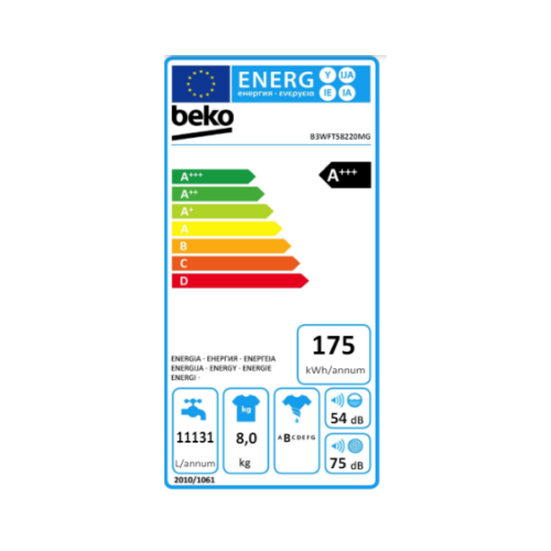 Machine à laver Beko B3WFT58220MG - 8Kg (ProSmart Inverter)