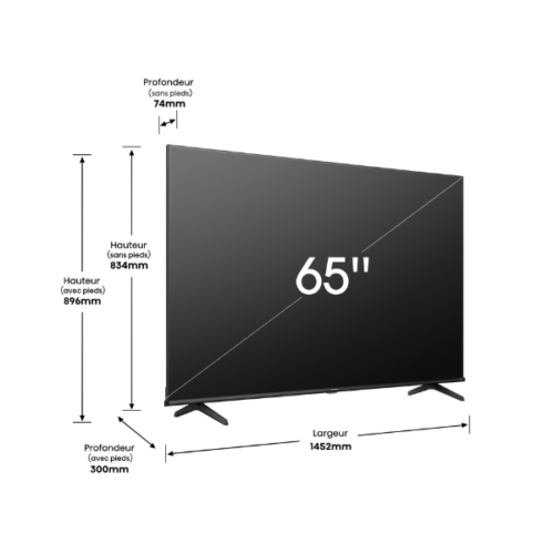 Téléviseur Hisense 65" 65A6K Smart Tv 4K -Vidaa U