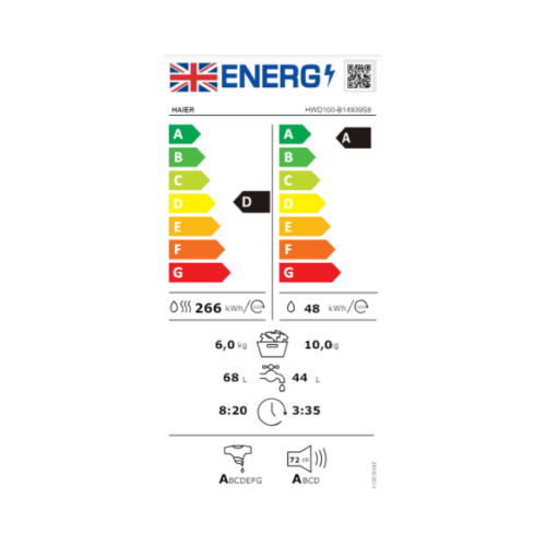 Machine à laver Haier HWD100-B14939S8 - 10/6Kg (lavante-séchante)