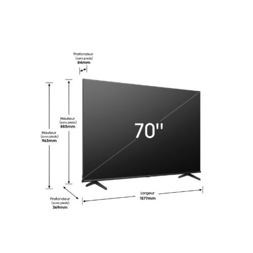 Téléviseur Hisense70" 70A6K Smart Tv 4K -Vidaa U