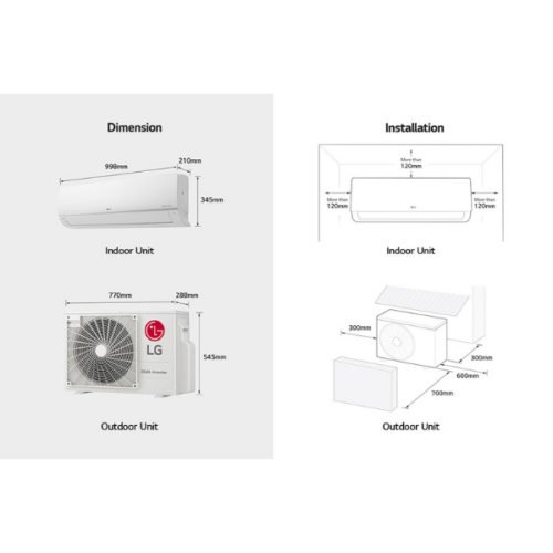 Split LG S4-Q09AA28B - 9000 BTU - (DUALCOOL (Double-Inverter))