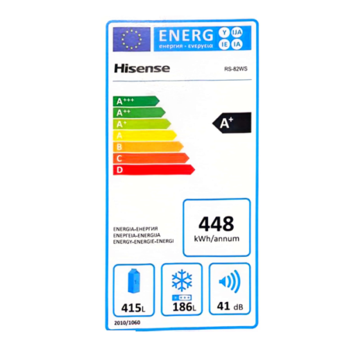 Réfrigérateur Side by Side Hisense RS-82WS4SB - 508L (avec distributeur d'eau et de glace et wifi)