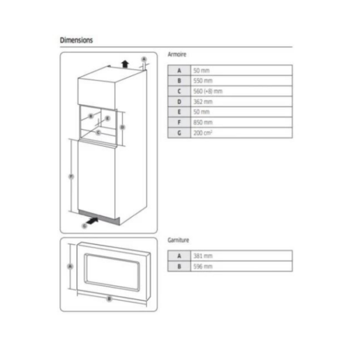 Micro-ondes encastrable Samsung MS23A7013AT - 23L