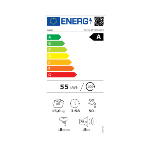 Machine à laver Haier HW150-BP14986ES8 - 15Kg - (Inverter BPM)