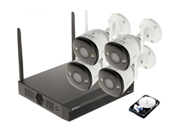 Kit caméra de surveillance IMOU KIT NVR-1104HS-W-S2/4-f22FE - 4 caméras de surveillance + Enregistreur vidéo en réseau (NVR) 4 canaux + Disque dur 1TB