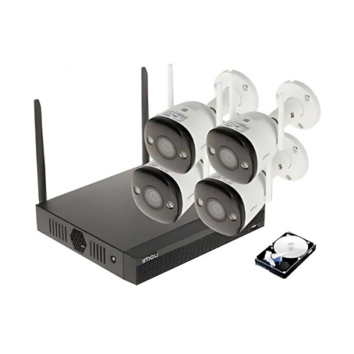 Kit caméra de surveillance IMOU KIT NVR-1104HS-W-S2/4-f22FE - 4 caméras de surveillance + Enregistreur vidéo en réseau (NVR) 4 canaux + Disque dur 1TB