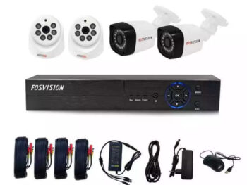 Kit caméra de surveillance FOSVISION KIT POE - 4 caméras de surveillance + Enregistreur vidéo en réseau (NVR) 4 canaux