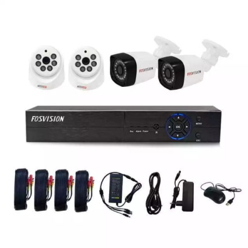 Kit caméra de surveillance FOSVISION KIT POE - 4 caméras de surveillance + Enregistreur vidéo en réseau (NVR) 4 canaux