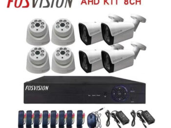 Kit caméra de surveillance avec Fil FOSVISION RS-CCTVKIT8 - 8 caméras de surveillance + Enregistreur vidéo en réseau (NVR) 8 canaux