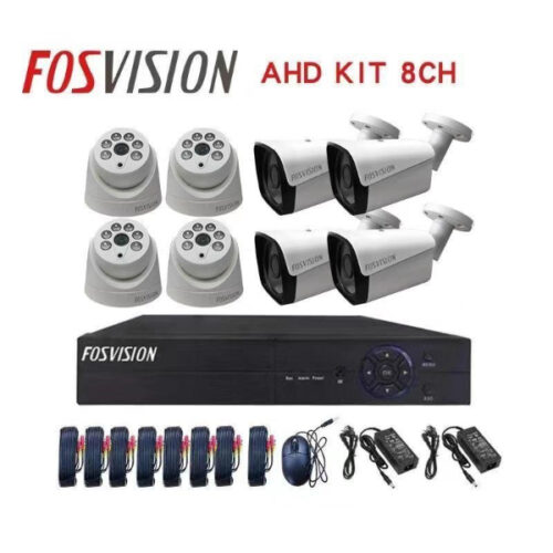 Kit caméra de surveillance avec Fil FOSVISION RS-CCTVKIT8 - 8 caméras de surveillance + Enregistreur vidéo en réseau (NVR) 8 canaux