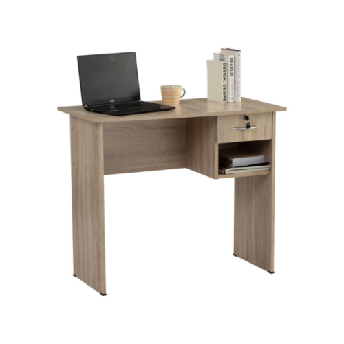 Table de Bureau ECO 3' finition Sonoma 123017 - (1 tiroirs + espace de rangement)