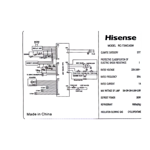 Réfrigérateur combiné Hisense RC-73WC4SW- 499L- 6 Tiroirs