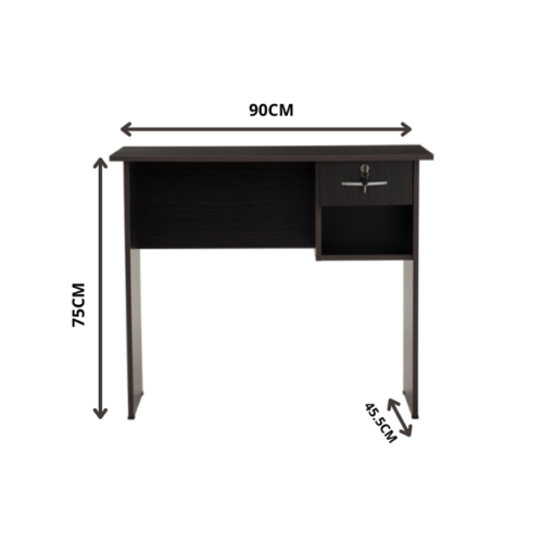 Table de Bureau ECO 3' finition Light Cappuccino 1119027- (1 tiroirs + espace de rangement)