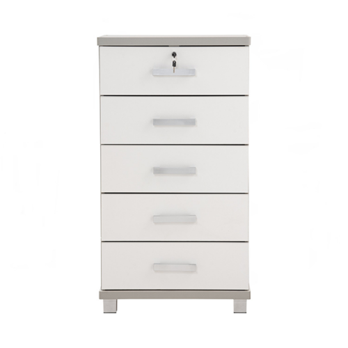 Commode de rangement 5 Tiroirs NAOMI finition Blanc- 351006