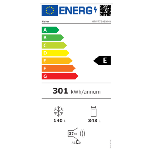 Réfrigérateur combiné Haier HTW7720ENMB- 483L - 4 Tiroirs (No Frost)