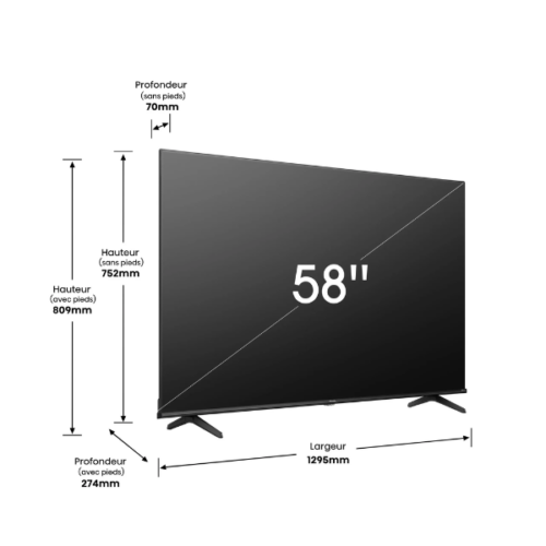 Téléviseur Hisense 58" 58A6K Smart Tv 4K -Vidaa U