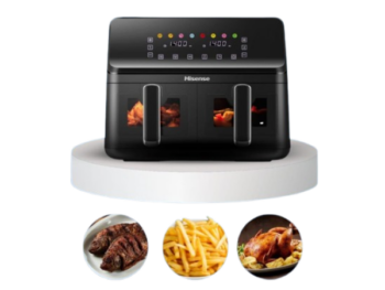 Air fryer - Friteuse à air Hisense H08AFBK2S1 - 4+4L - 2700W - Double panier