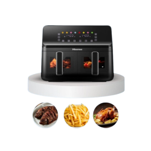 Air fryer - Friteuse à air Hisense H08AFBK2S1 - 4+4L - 2700W - Double panier