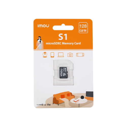 Carte mémoire Micro SD IMOU 128GB ST2-128-S1 - Compatible avec Smartphone, Tablette, Caméra d'action, Drone, Caméra de Surveillance