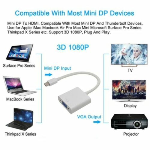 Adaptateur Mini DisplayPort vers VGA RS-MINIDPVGA