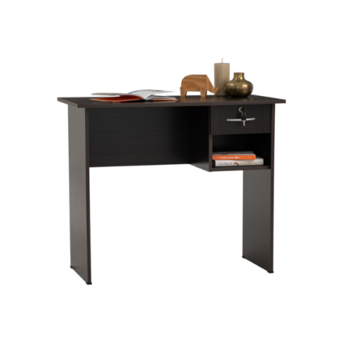 Table de Bureau ECO 3' finition Light Cappuccino 1119027- (1 tiroirs + espace de rangement)