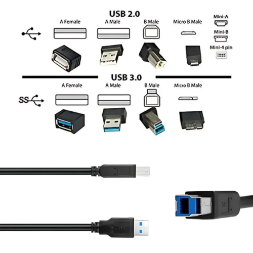 Cable USB 3.0 type A vers type B- Dell PN81N