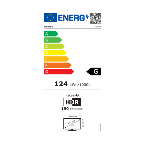 Téléviseur Hisense70" 70A6K Smart Tv 4K -Vidaa U