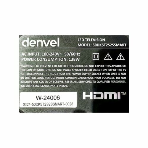 Téléviseur Denvel 50" 50DK5 Smart Tv -Web'OS TV-4K