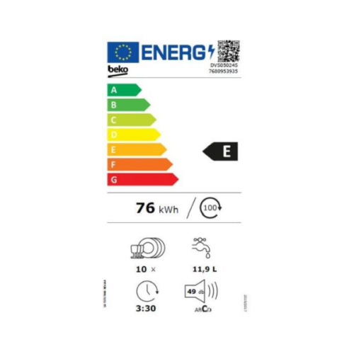 Lave-vaisselle Beko DVS05024S/25S- 10 couverts