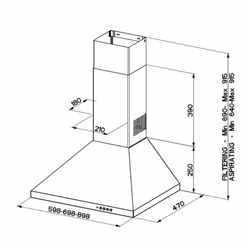 Hotte décorative Beko CWB6441XNH - 60 cm