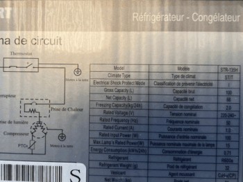 Réfrigérateur bar Smart Technology STR-135H – 68L