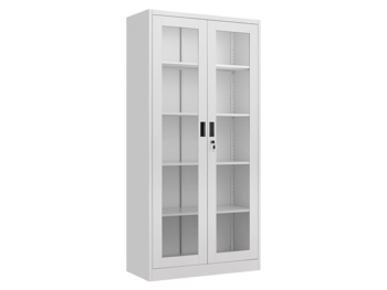 Armoire de rangement métallique avec 2 Portes vitrées - OZ-CAB111