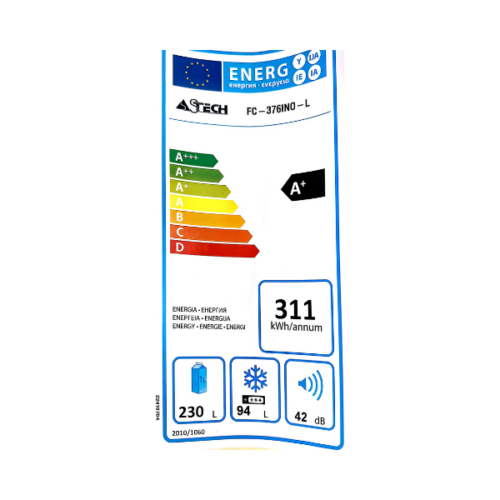 Réfrigérateur combiné avec fontaine ASTECH FC376INL - 324L - 3 Tiroirs (No-Frost)