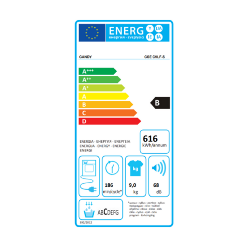 Sèche-linge Candy CSEC9LF  9kG (Séchage par Condensation)