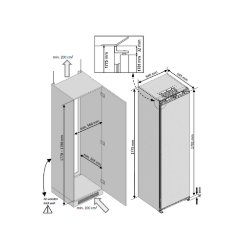 Congélateur encastrable vertical Beko BFNA247E30SN - 220L-7T-No Frost