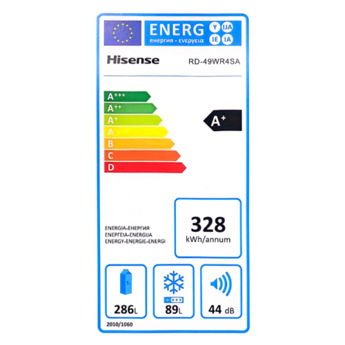 Réfrigérateur 2 portes Hisense RD-49WR4 - 375L -(NoFrost)