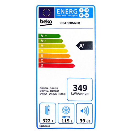 Réfrigérateur Beko RDSE500M20B - 500L - A+