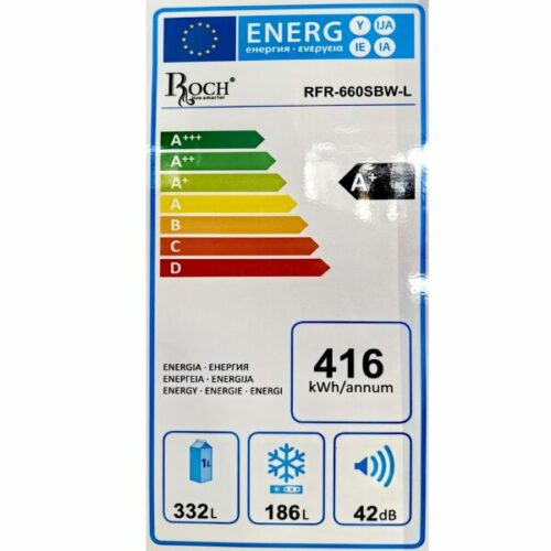 Réfrigérateur Side-by-side Roch RFR-660SBW-L - 518 L